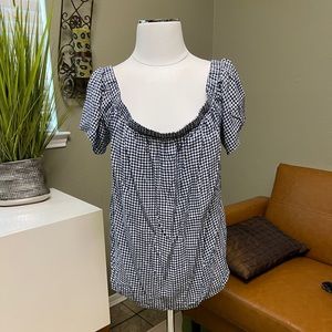 Cute blue and white checkered top